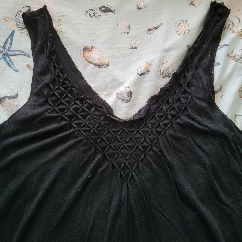 Vintage Banana Republic L Black V-Neck Tank Blouse